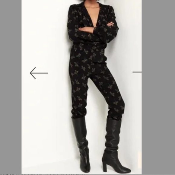 ba&sh Bash Fady Noir Print Jumpsuit EUC
